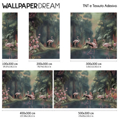Flamingo lake Wall Mural Flamingo lake Wall Mural