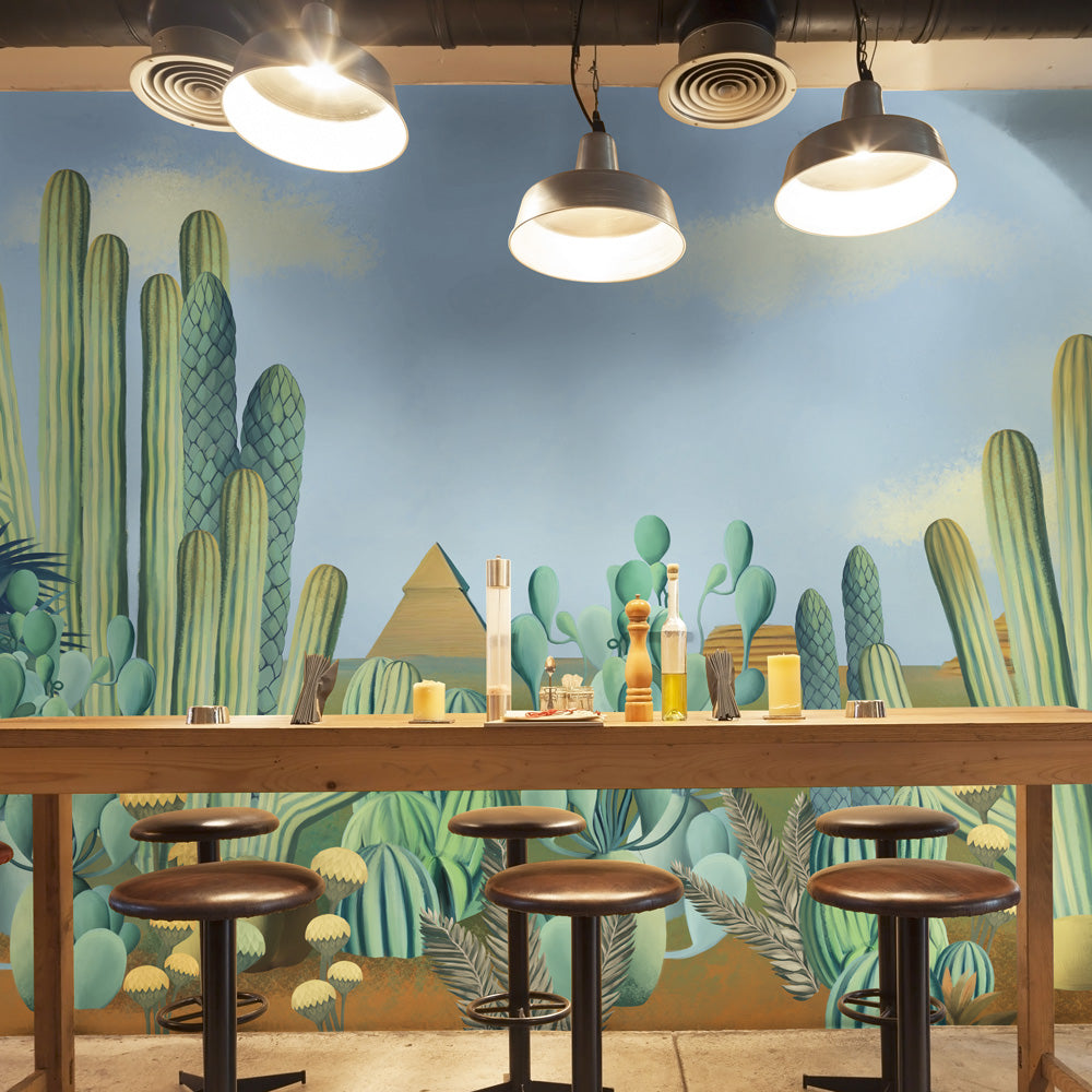 Carta da parati Cactus e piramidi - esercizi commerciali Carta da parati Cactus e piramidi - esercizi commerciali