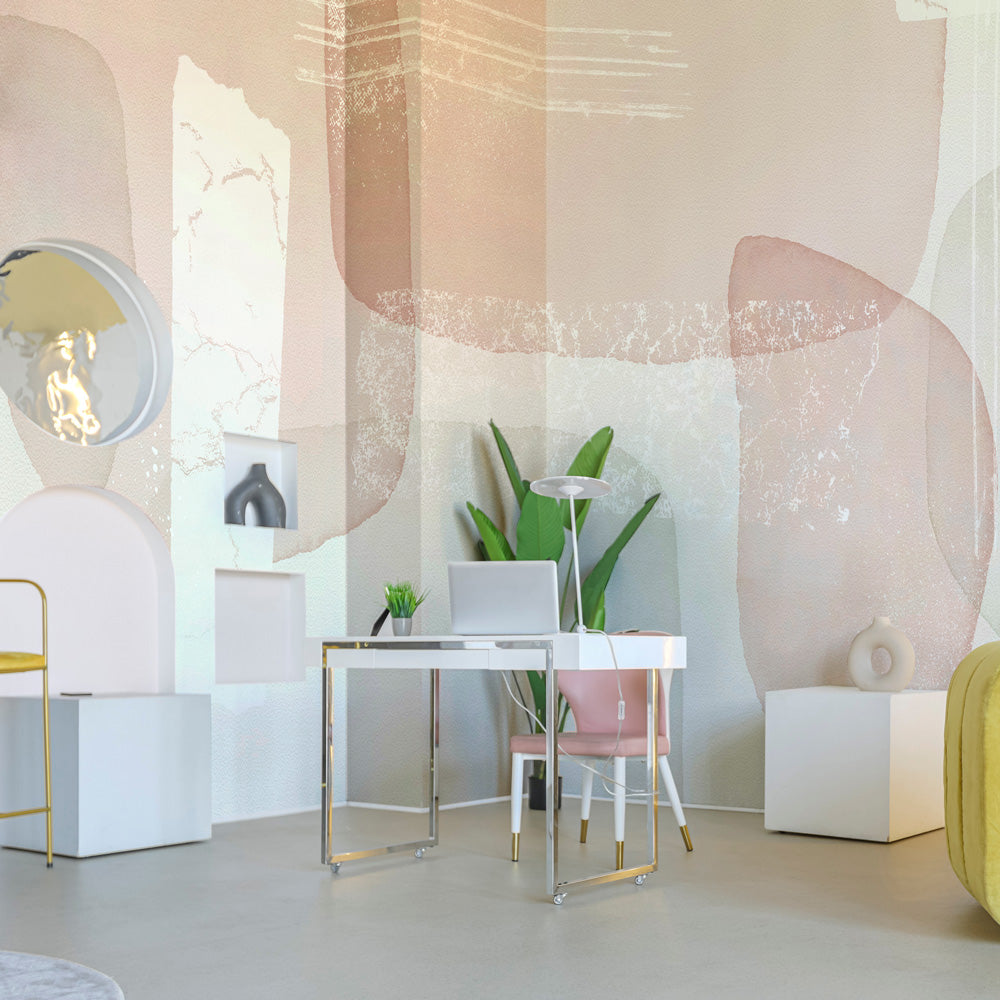 Carta da parati Serenità rosata - ufficio, soggiorno Carta da parati Serenità rosata - ufficio, soggiorno