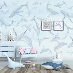Papier Peint Baleines en fête Papier Peint Baleines en fête