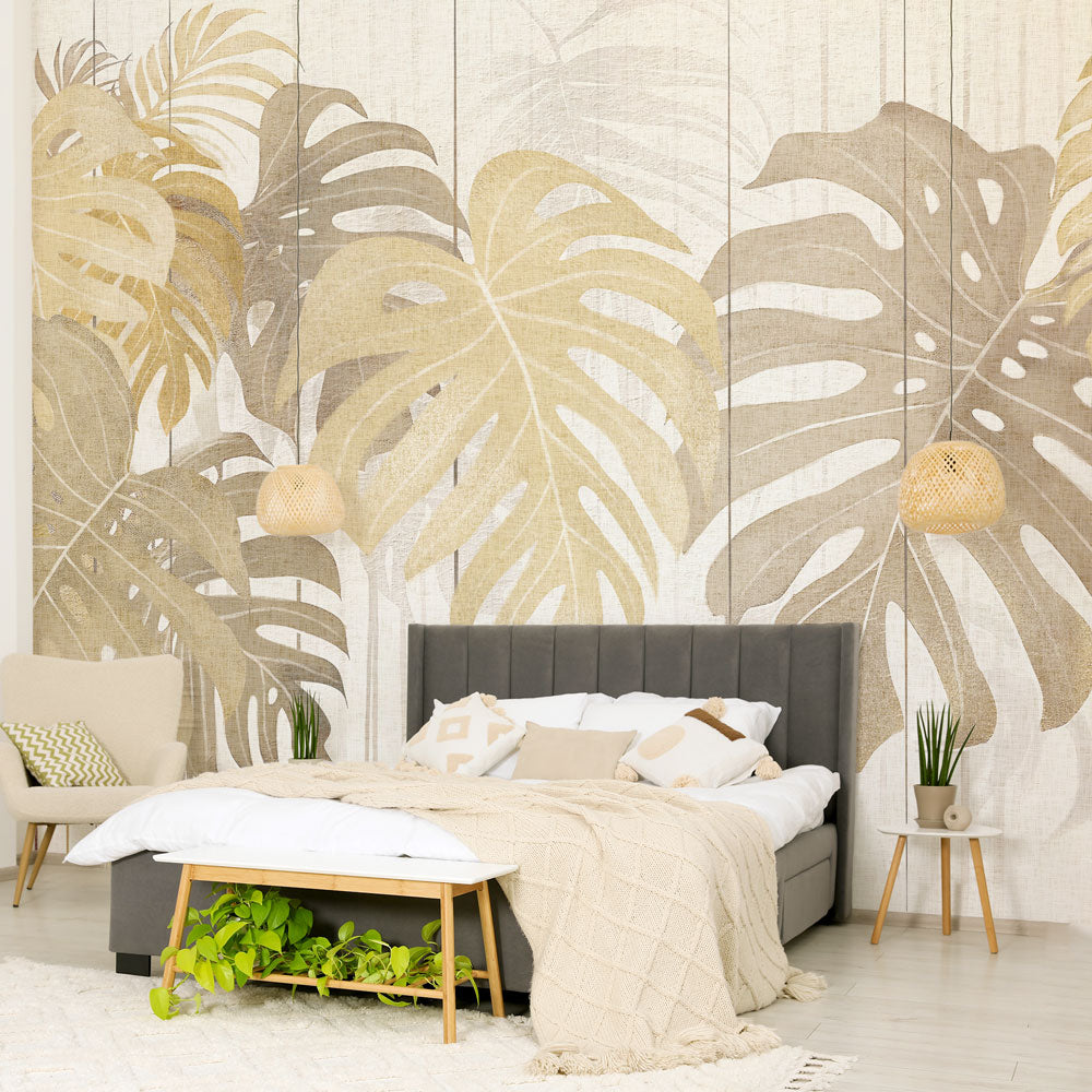 Carta da parati Monstere eteree - camera da letto | beige Carta da parati Monstere eteree - camera da letto | beige