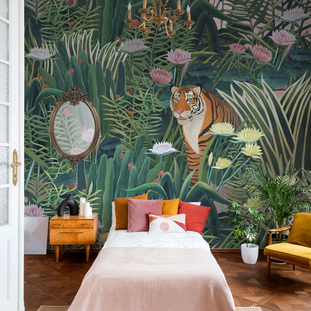 Carta da parati Felini naif - camera da letto Carta da parati Felini naif - camera da letto