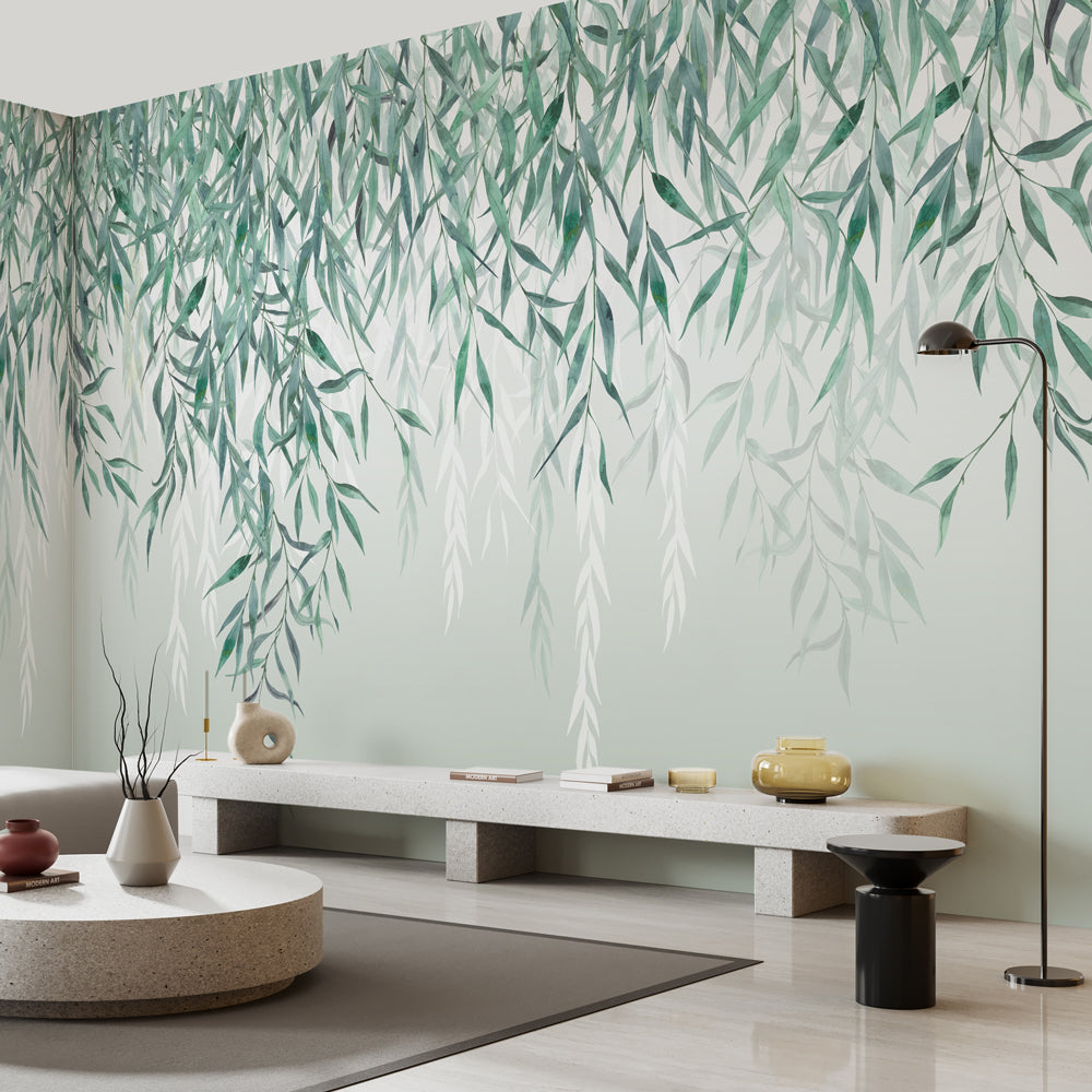 Carta da parati Fronde di salice - soggiorno Carta da parati Fronde di salice - soggiorno