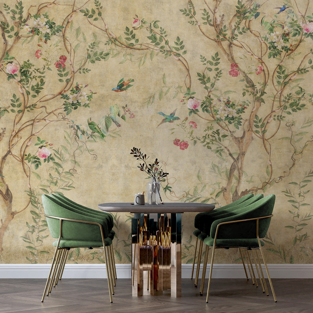 Carta da parati Rami intrecciati - sala da pranzo Carta da parati Rami intrecciati - sala da pranzo