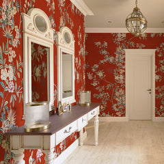 Carta da parati Chinoiserie scarlatta - esercizi commerciali Carta da parati Chinoiserie scarlatta - esercizi commerciali