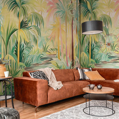 Carta da parati Palme dipinte - soggiorno Carta da parati Palme dipinte - soggiorno