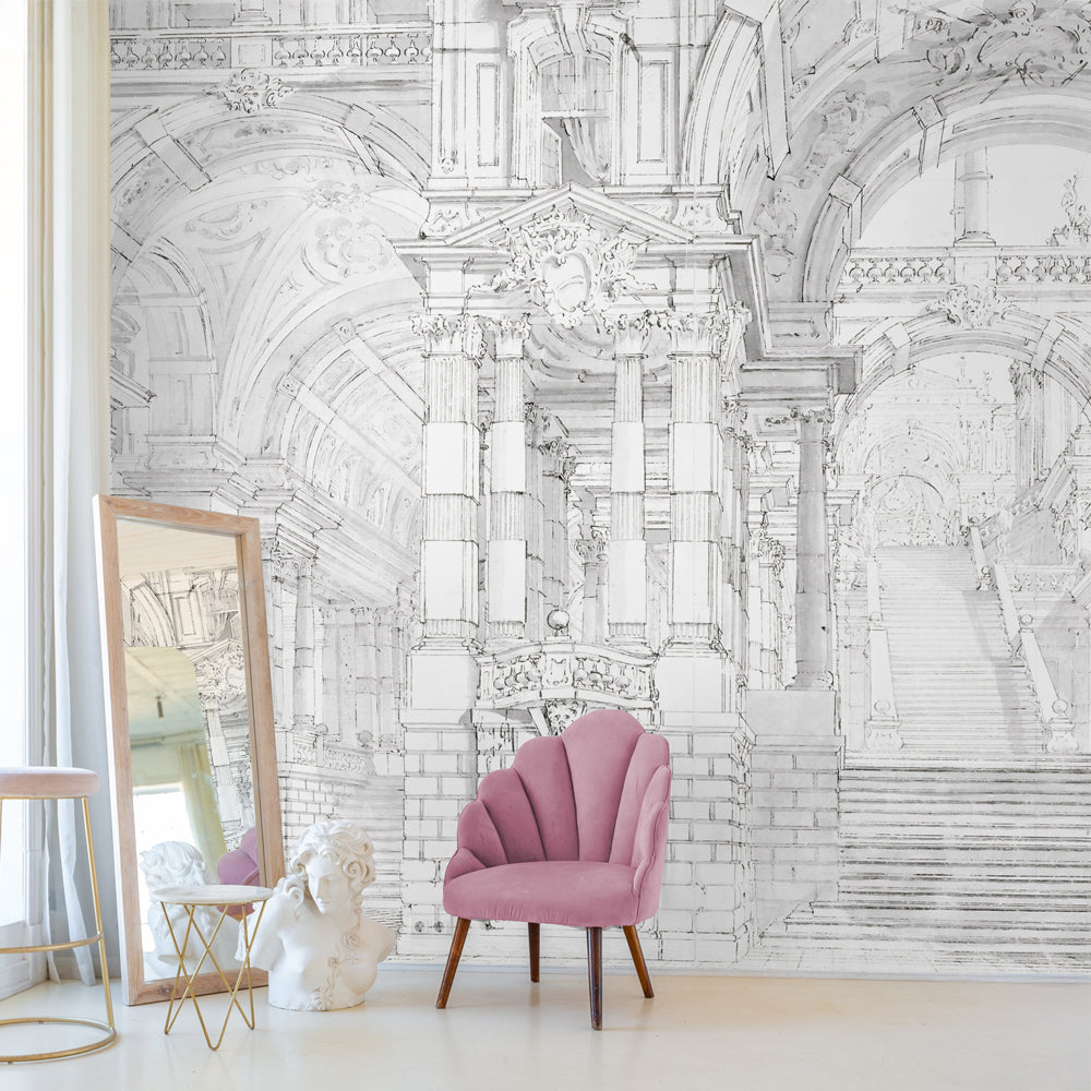 Carta da parati Sogno architettonico - soggiorno Carta da parati Sogno architettonico - soggiorno