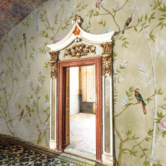 Carta da parati Chinoiserie dorata - soggiorno Carta da parati Chinoiserie dorata - soggiorno