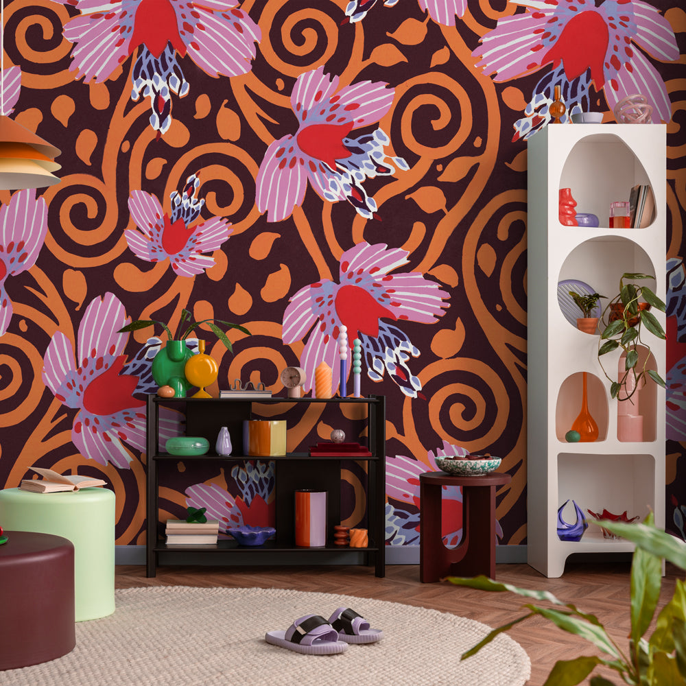 Carta da parati Optical orchidea - soggiorno Carta da parati Optical orchidea - soggiorno