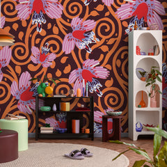 Carta da parati Optical orchidea - soggiorno Carta da parati Optical orchidea - soggiorno