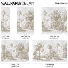 Tropical Engraving Wall Mural Tropical Engraving Wall Mural