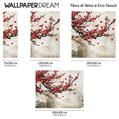 Carta da Parati Fiori Rossi Dimensioni Fibra Vetro Carta da Parati Fiori Rossi Dimensioni Fibra Vetro