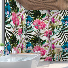 Carta da parati Profumi tropicali - bagno, box doccia Carta da parati Profumi tropicali - bagno, box doccia