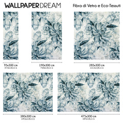 Carta da parati Rose e magnolie - dimensioni Fibra di Vetro Carta da parati Rose e magnolie - dimensioni Fibra di Vetro