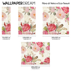 Carta da parati Roses dimensioni Fibra di Vetro Carta da parati Roses dimensioni Fibra di Vetro