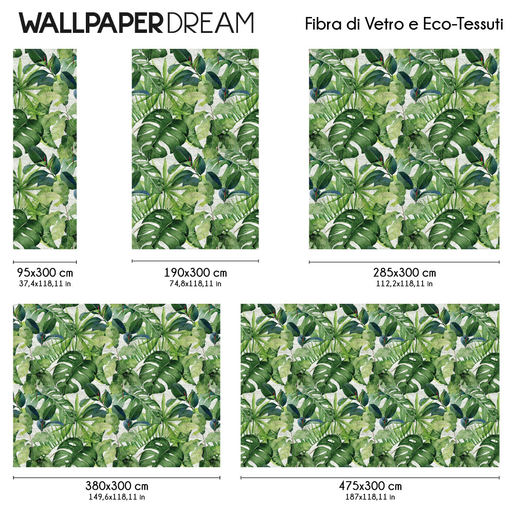 Carta da parati Jungle leaves dimensioni Fibra di Vetro Carta da parati Jungle leaves dimensioni Fibra di Vetro