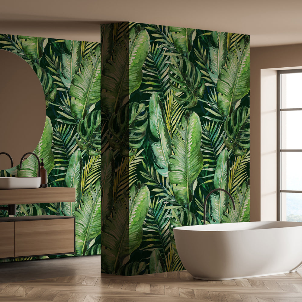Carta da parati Tropical palm - bagno Carta da parati Tropical palm - bagno