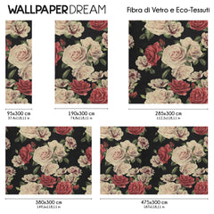 Carta da parati Roses Retrò dimensioni Fibra di vetro Carta da parati Roses Retrò dimensioni Fibra di vetro