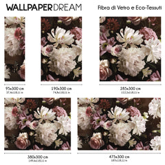 Carta da parati Fiori dipinti dimensioni Fibra di Vetro Carta da parati Fiori dipinti dimensioni Fibra di Vetro