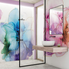 Carta da parati fiori d'acqua - box doccia Carta da parati fiori d'acqua - box doccia