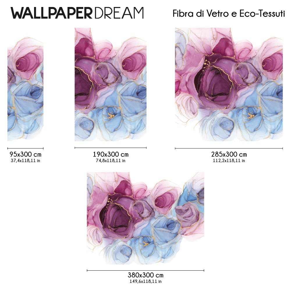 Carta da parati Chic Rose dimensioni Fibra di Vetro Carta da parati Chic Rose dimensioni Fibra di Vetro