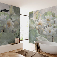 Carta da Parati Fiori di loto - Bagno Carta da Parati Fiori di loto - Bagno