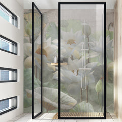 Carta da Parati Fiori di loto - Box doccia Carta da Parati Fiori di loto - Box doccia