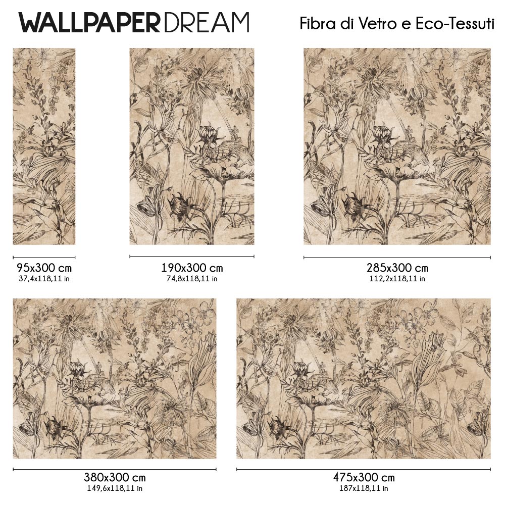 Carta da parati Fiori Incisi dimensioni Fibra di Vetro Carta da parati Fiori Incisi dimensioni Fibra di Vetro