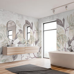 Carta da parati Magnolie retrò bagno 3 Carta da parati Magnolie retrò bagno 3