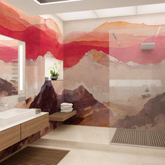 Carta da parati Tramonto astratto - box doccia, bagno Carta da parati Tramonto astratto - box doccia, bagno