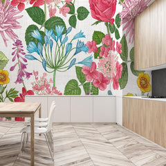 Carta da Parati in Fibra di Vetro Tela fiorita - cucina Carta da Parati in Fibra di Vetro Tela fiorita - cucina