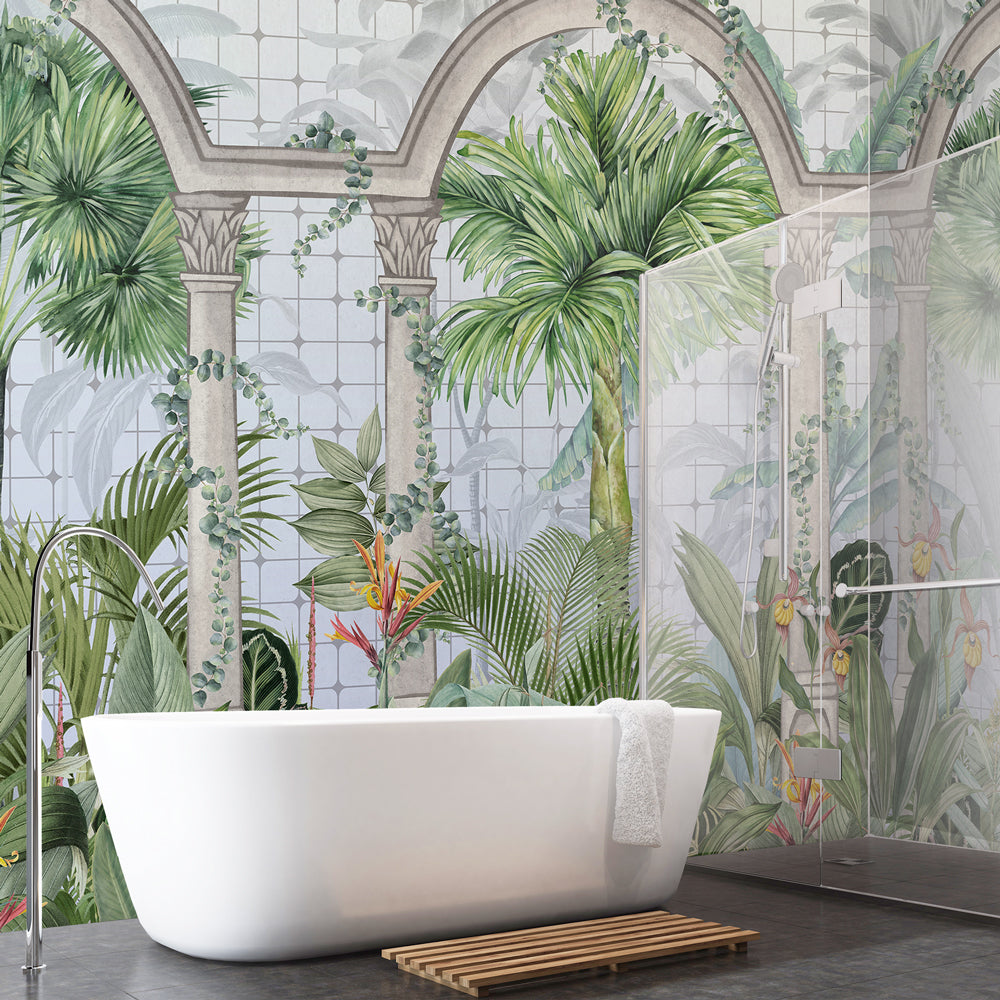 Carta da parati Serra tropicale - box doccia, bagno Carta da parati Serra tropicale - box doccia, bagno