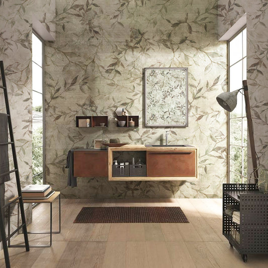 Carta da parati Botanical Birds - bagno