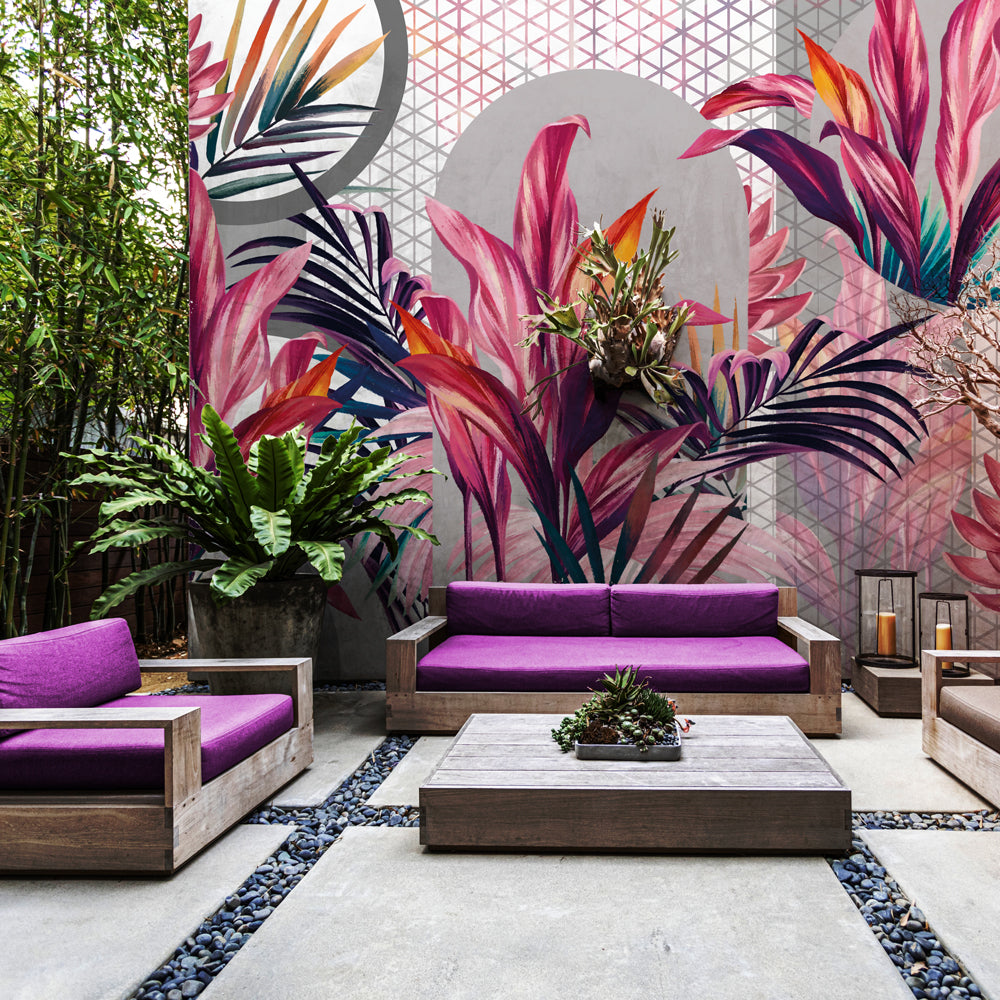 Carta da parati Eleganza Floreale - per esterni Carta da parati Eleganza Floreale - per esterni