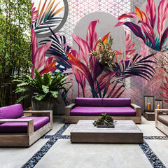 Carta da parati Eleganza Floreale - per esterni Carta da parati Eleganza Floreale - per esterni