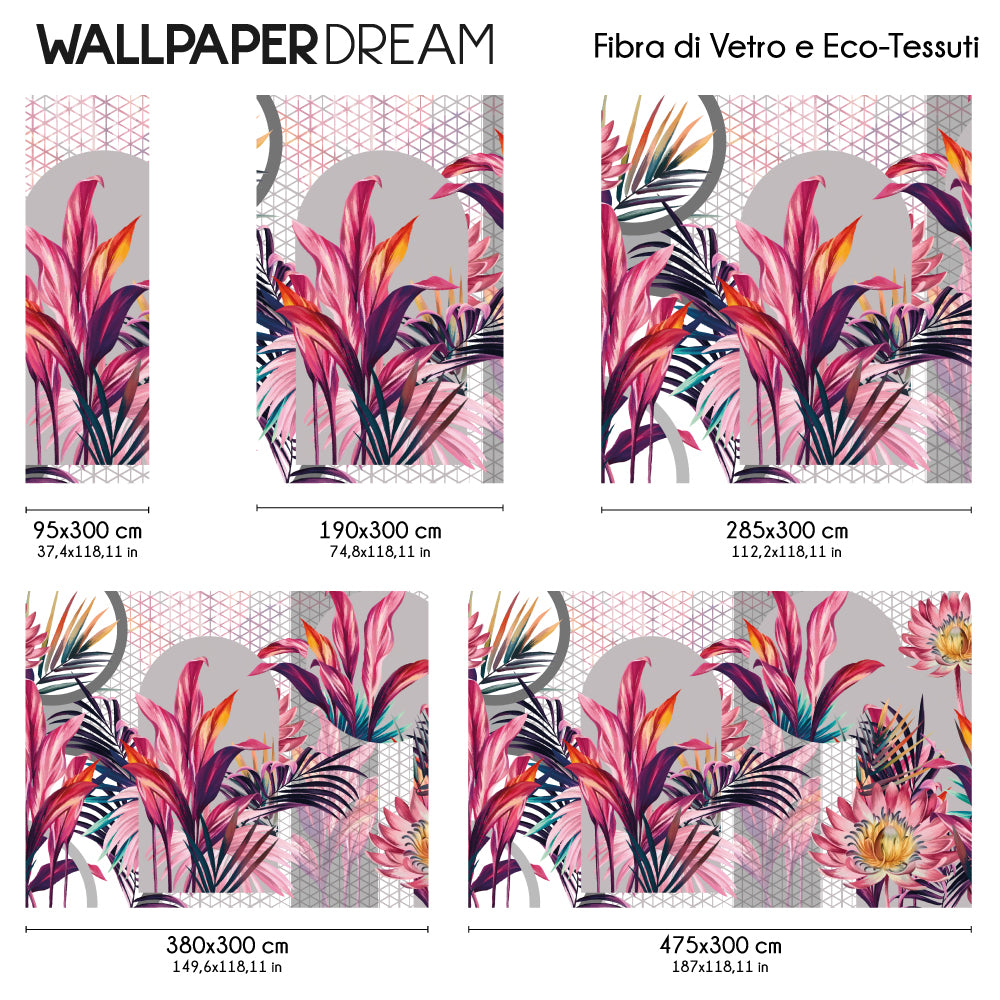 Carta da parati Eleganza Floreale dimensioni Fibra di Vetro Carta da parati Eleganza Floreale dimensioni Fibra di Vetro