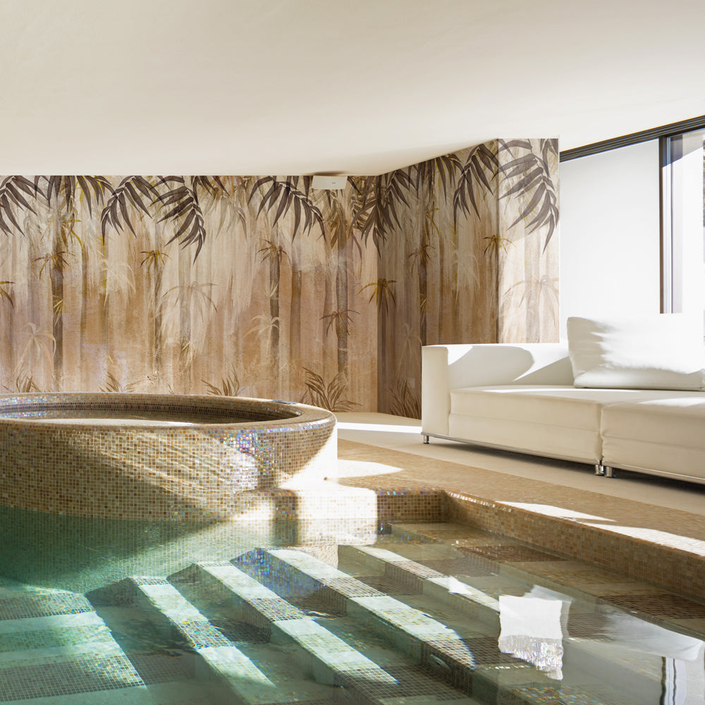 Carta da parati Vintage Bamboo Oasis - hotel Carta da parati Vintage Bamboo Oasis - hotel