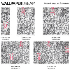 Carta da parati Doodle Delight dimensioni fibra di vetro Carta da parati Doodle Delight dimensioni fibra di vetro
