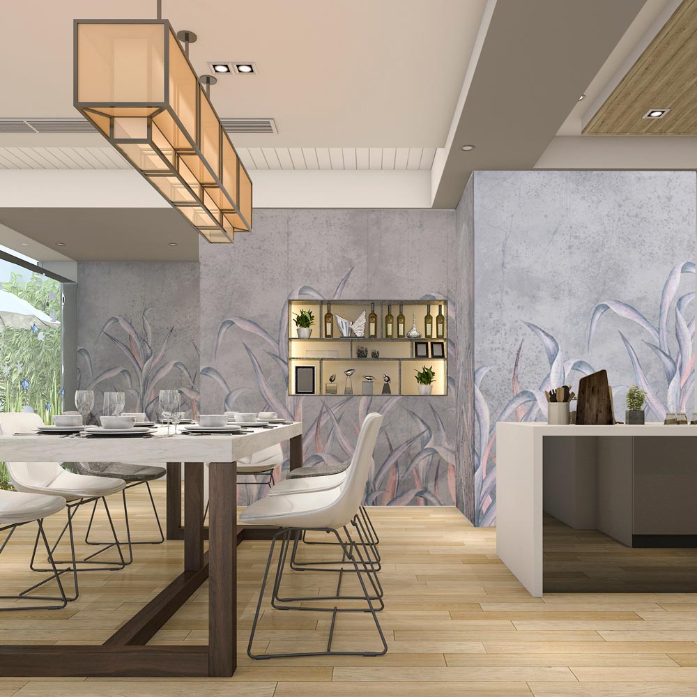 Carta da parati Sogno d'inverno - sala da pranzo Carta da parati Sogno d'inverno - sala da pranzo