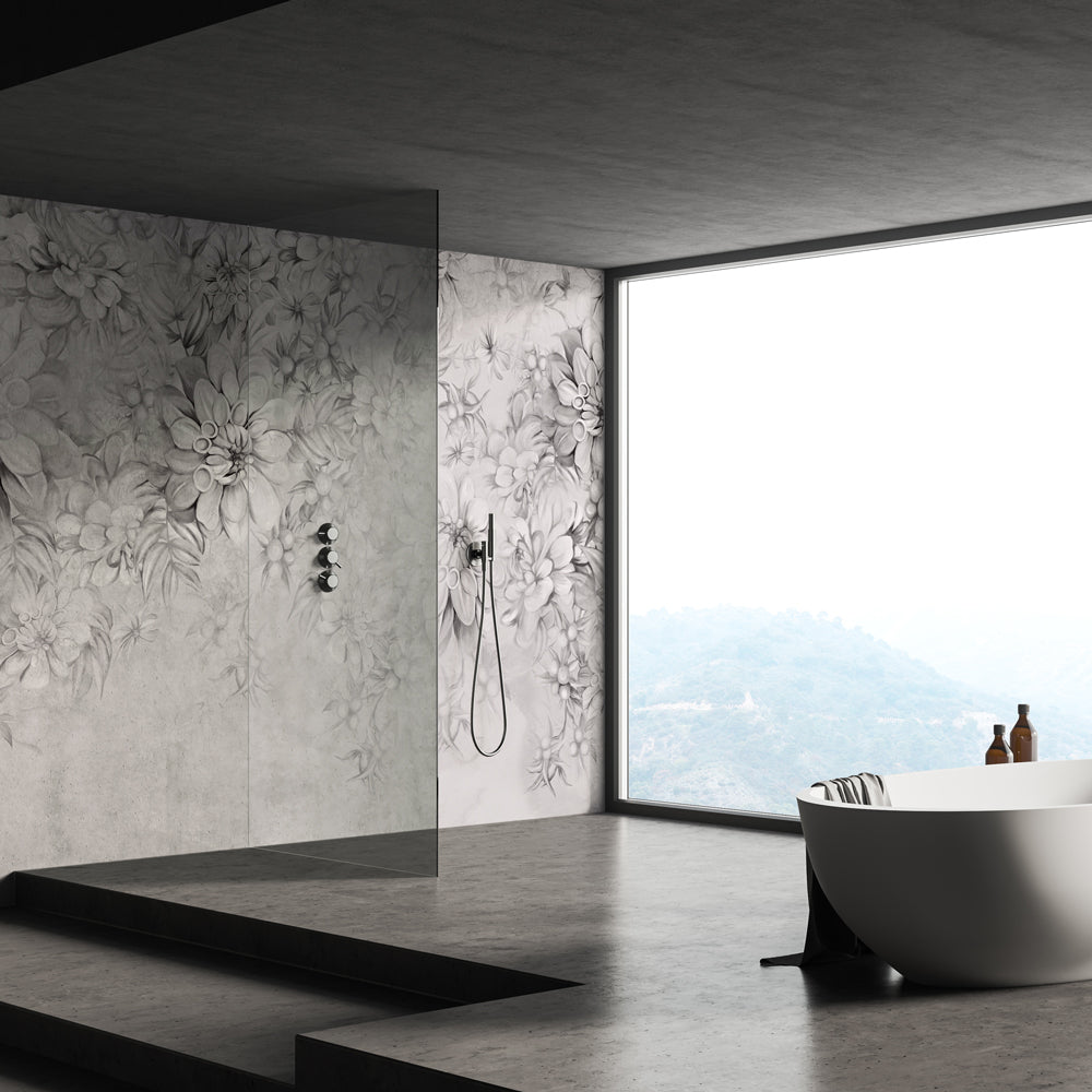 Carta da parati Bouquet etereo - bagno, box doccia Carta da parati Bouquet etereo - bagno, box doccia