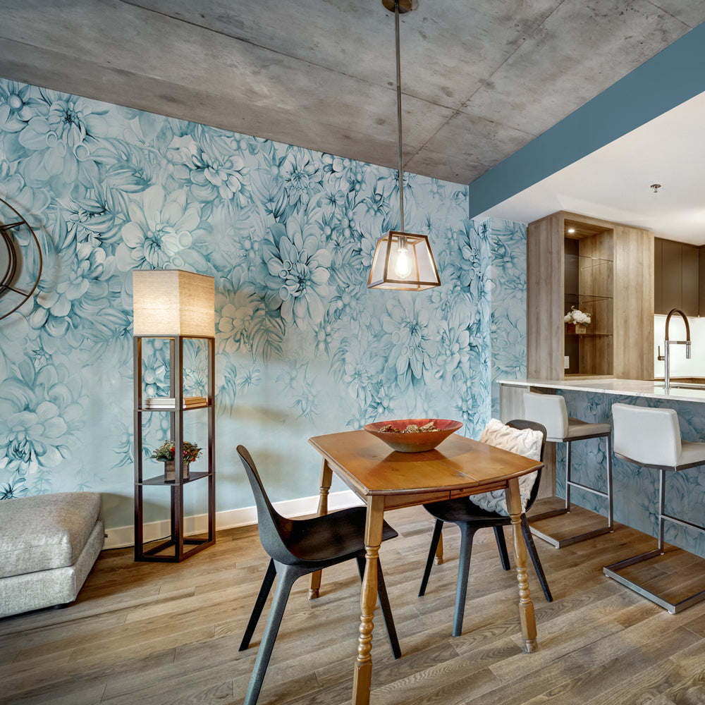 Carta da parati Bouquet etereo - sala da pranzo Carta da parati Bouquet etereo - sala da pranzo