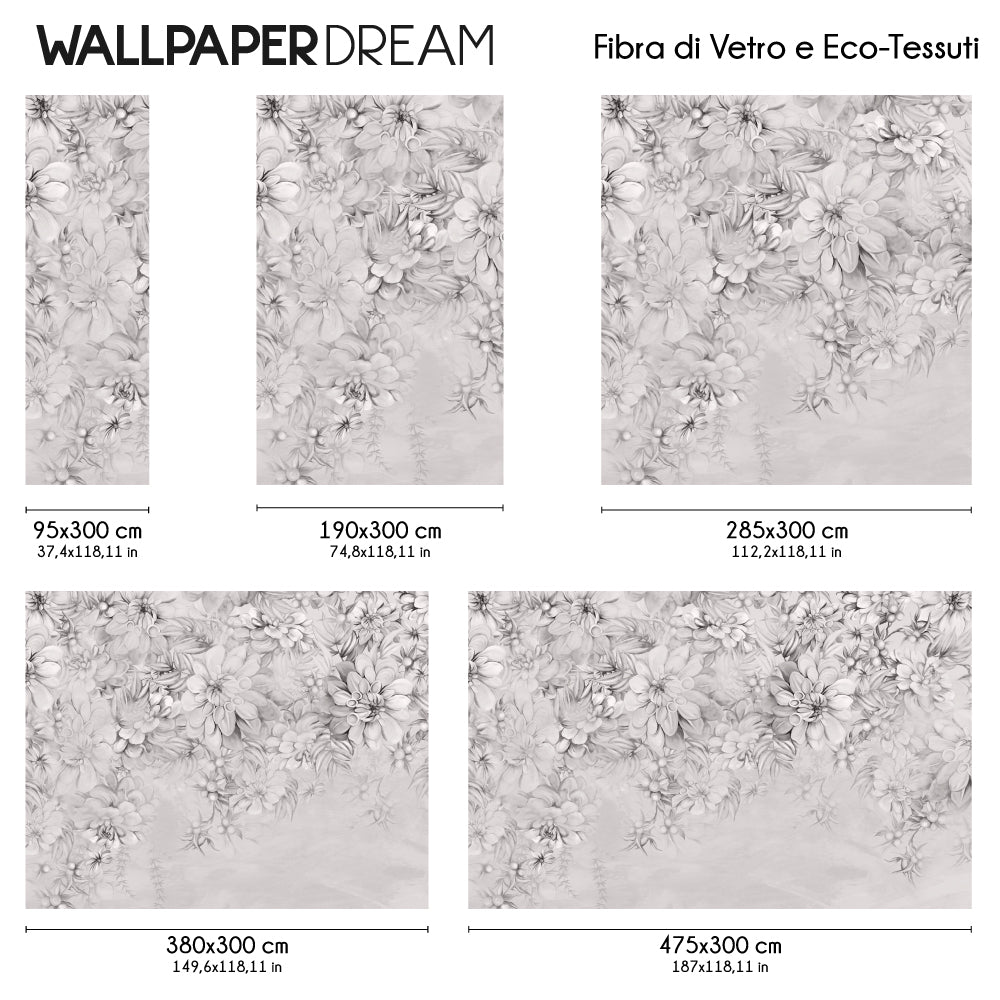 Carta da parati Bouquet etereo dimensioni Fibra di vetro Carta da parati Bouquet etereo dimensioni Fibra di vetro
