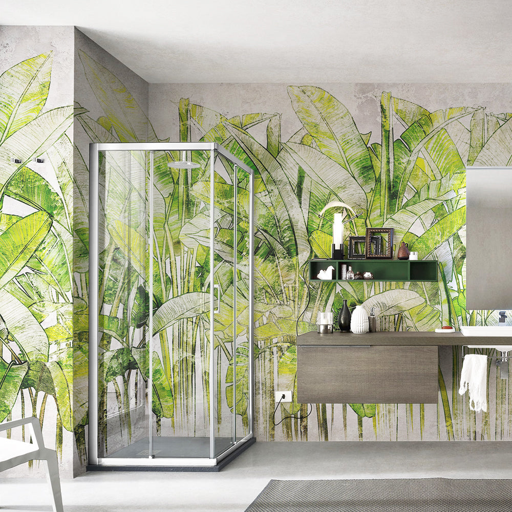 Carta da parati Foresta di palme - bagno, box doccia Carta da parati Foresta di palme - bagno, box doccia
