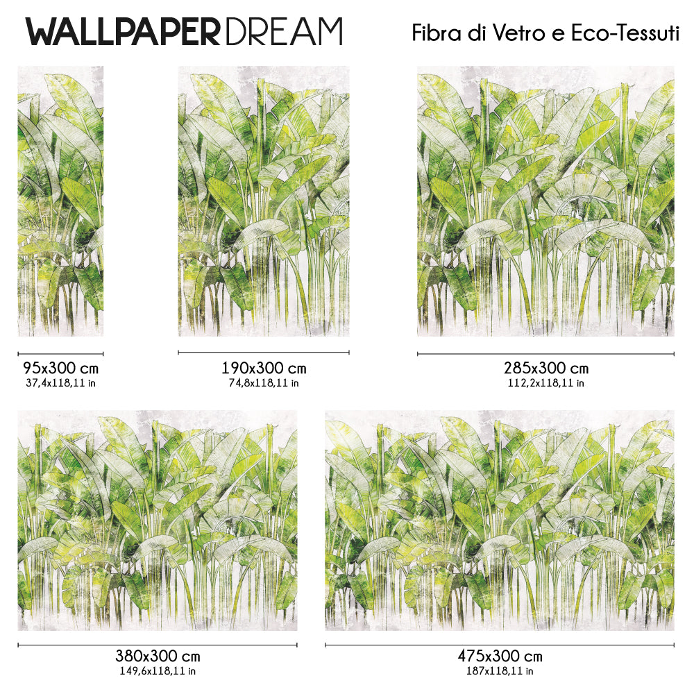 Carta da parati Foresta di palme dimensioni Fibra di vetro Carta da parati Foresta di palme dimensioni Fibra di vetro
