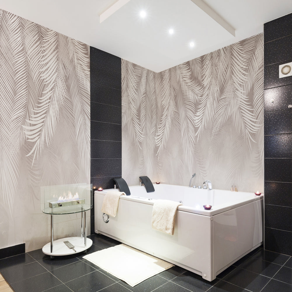 Carta da parati Chic Palms - bagno Carta da parati Chic Palms - bagno
