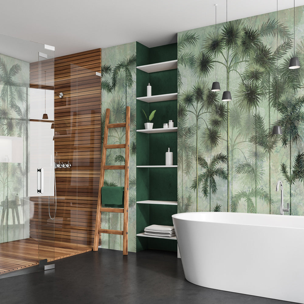 Carta da parati Palme di Carbonera - bagno Carta da parati Palme di Carbonera - bagno