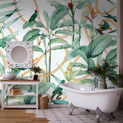 Carta da parati Tropical mint - bagno Carta da parati Tropical mint - bagno