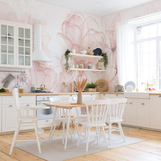 Carta da parati Élégance éthérée - cucina, cucine | rosa