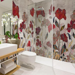 Carta da parati Flowers collage - box doccia, bagno Carta da parati Flowers collage - box doccia, bagno