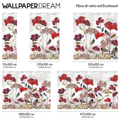 Carta da parati Flowers collage dimensioni fibra di vetro Carta da parati Flowers collage dimensioni fibra di vetro